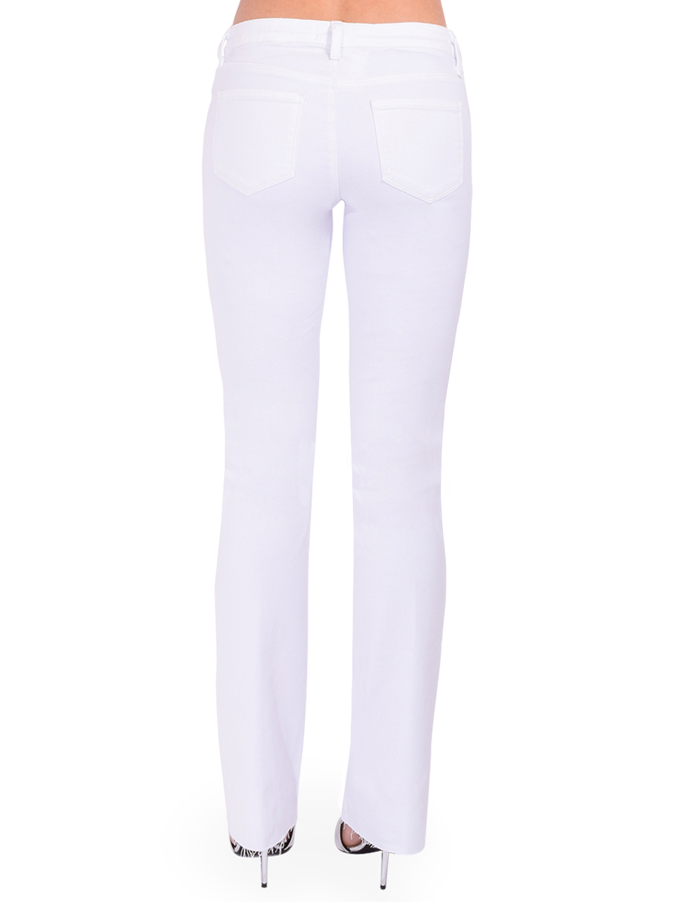 L'AGENCE Sneeki Low Rise Straight Leg Jean in White Back View 

