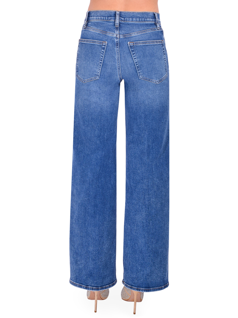 FRAME Le Slim Palazzo in Canals Blue Back View 