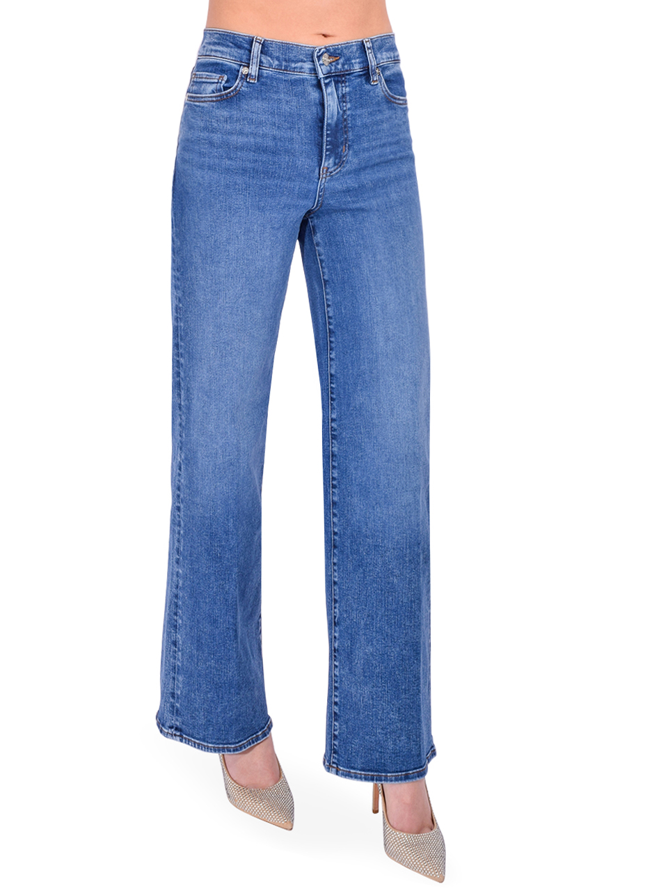 FRAME Le Slim Palazzo in Canals Blue Side View 