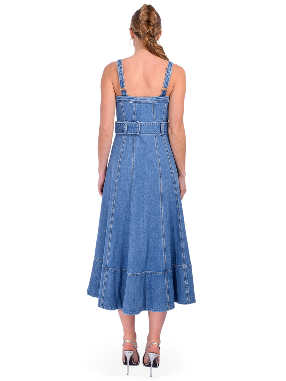 Cinq a Sept Denim Vega Dress in Blue Haze Back View 