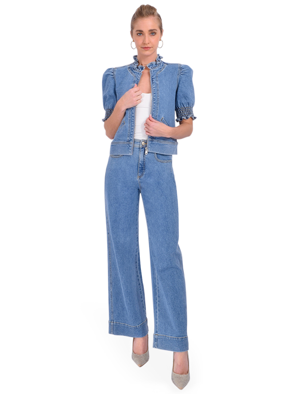 Cinq a Sept Anabella Jacket in Blue Haze Full Outfit 

