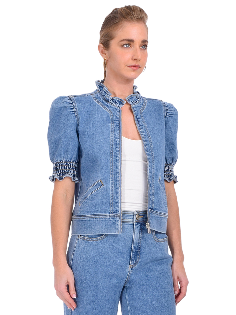 Cinq a Sept Anabella Jacket in Blue Haze Side View 

