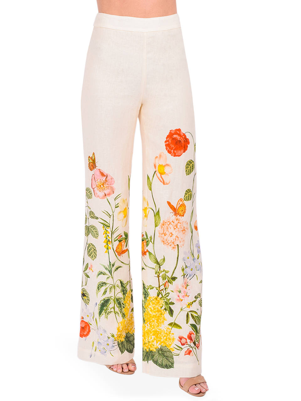 CARA CARA Mayflower Linen Pants in Nectar Ecru Side View 