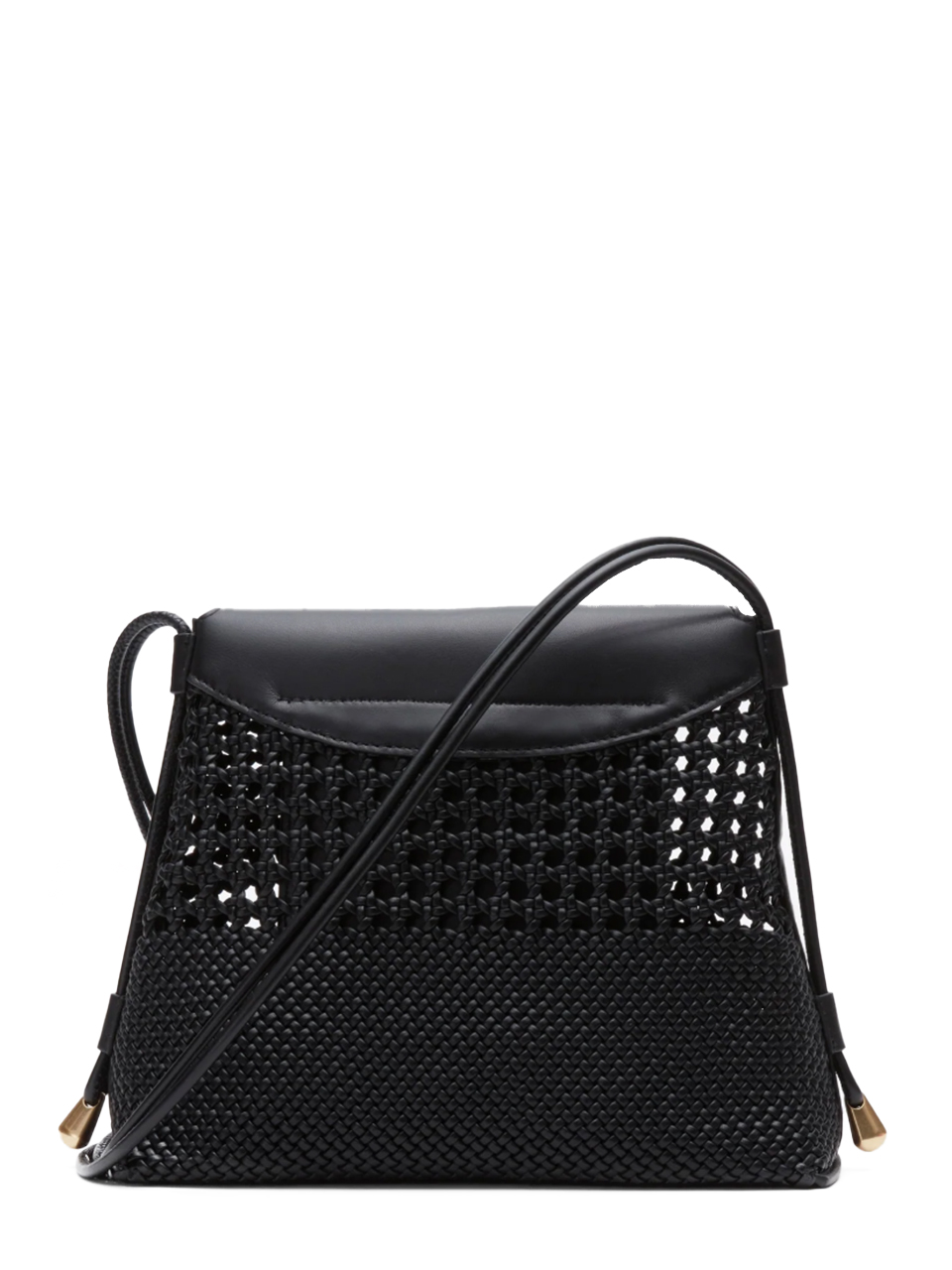 3.1 Phillip Lim ID ID Petite Soft Shoulder Bag with Macrame in Black Back View 