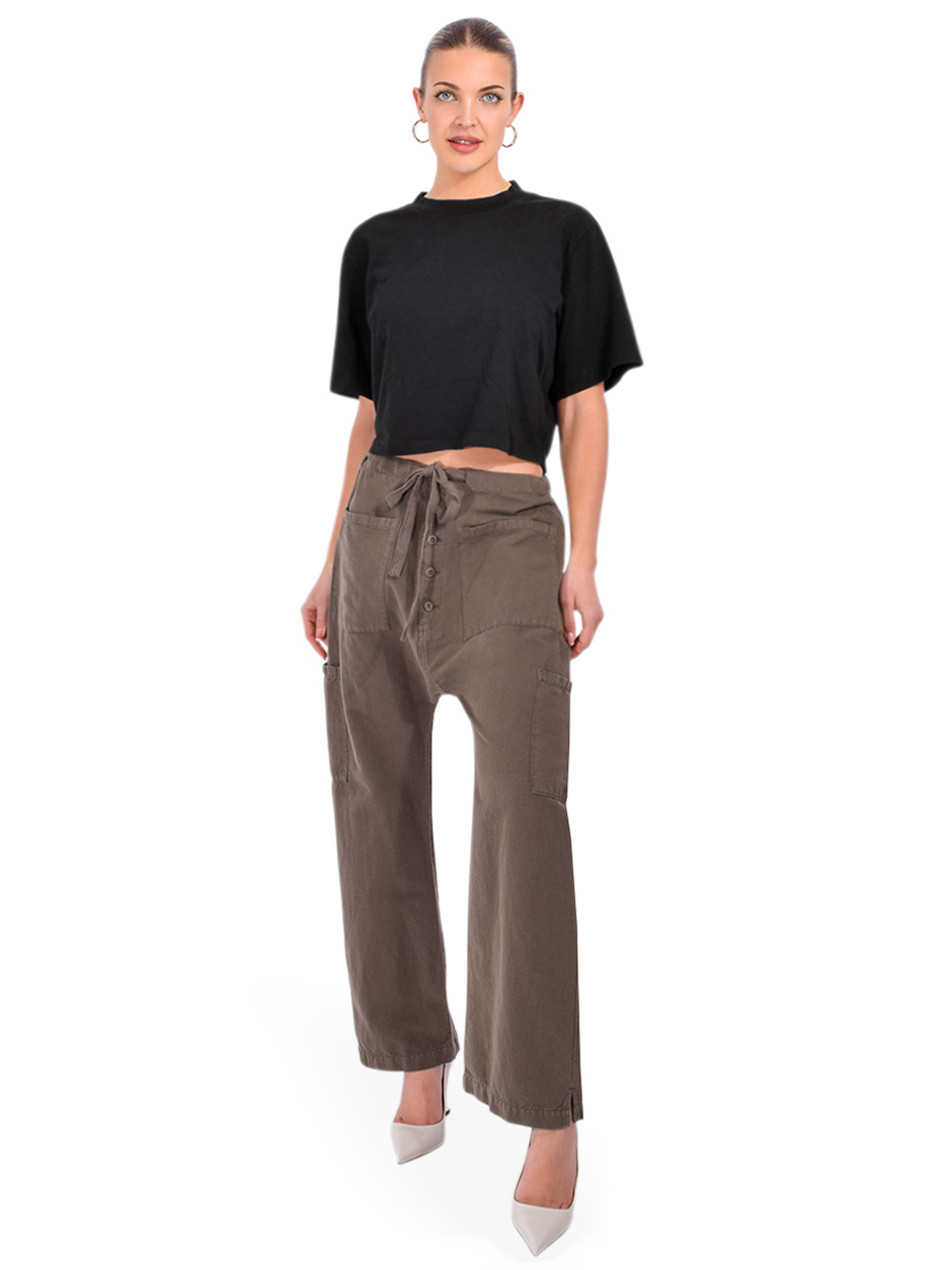 Cotton Citizen Tokyo Crop Tee in Jet Black Full Outfit 