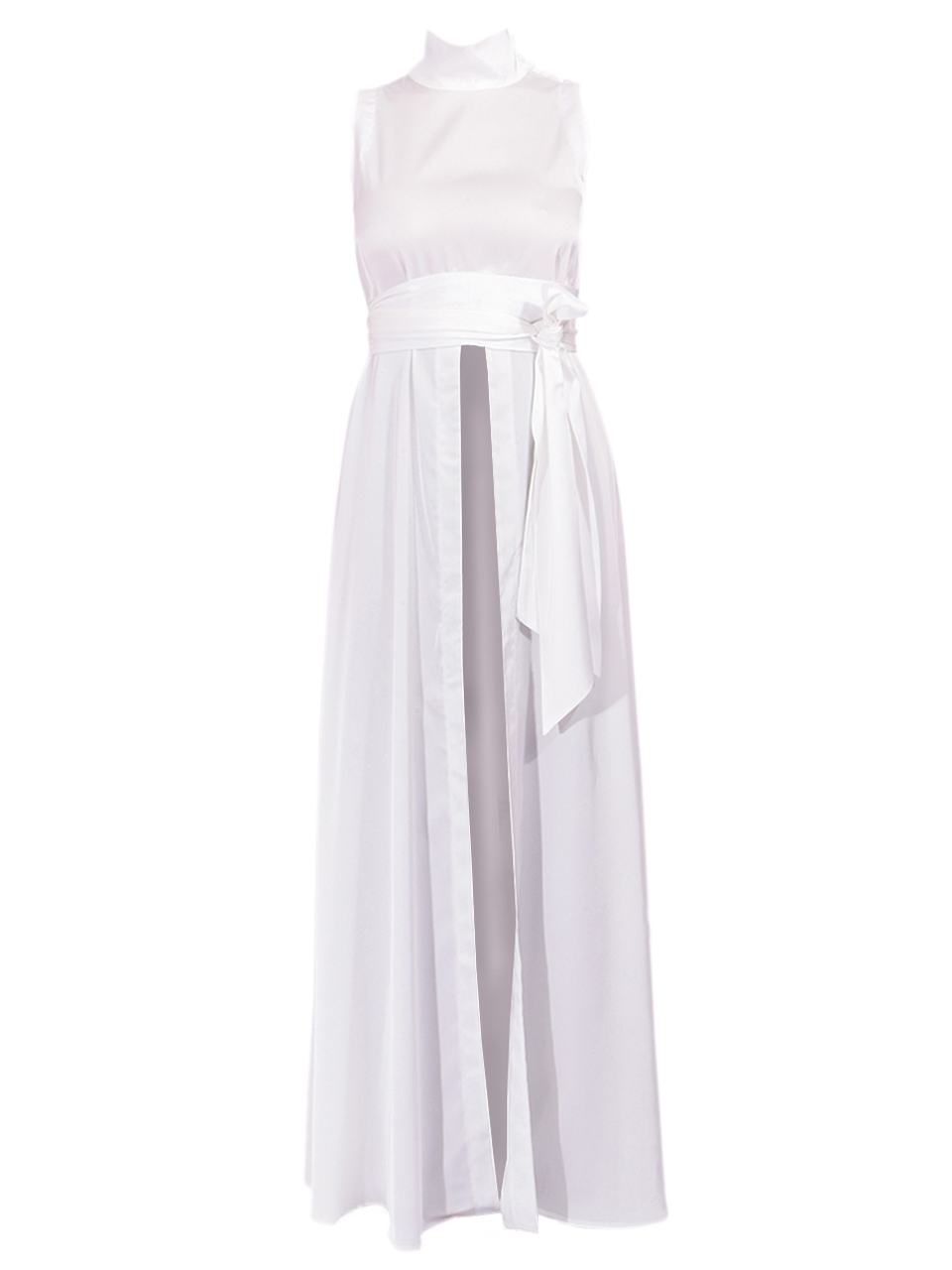 Alberto Audenino Nova Gilet Top with Sash Belt in White Product Shot 