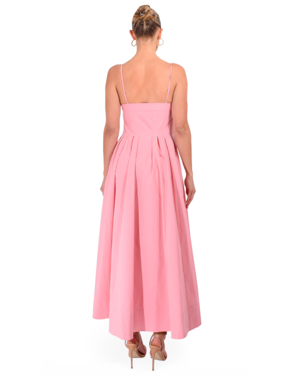 SIMKHAI Kittiya Cotton Midi Dress in Dusty Rose Back View 