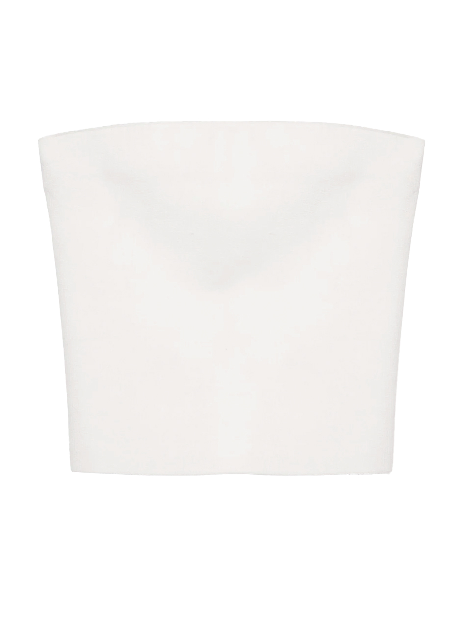SIMKHAI Nicole Strapless Compact Knit Top in White Product Shot 