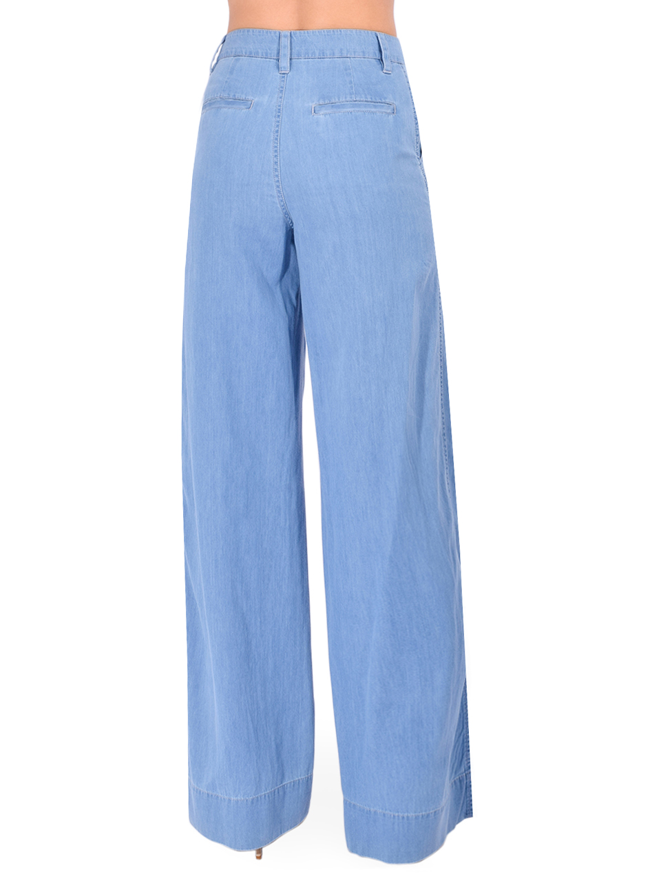 SIMKHAI Coralena Wide Leg Pant in Stratus Blue Back View 
