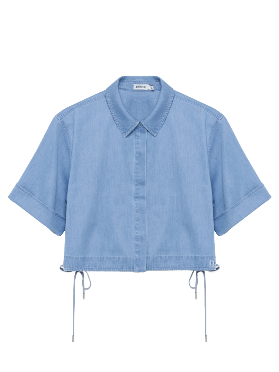 SIMKHAI Bishop Cotton Top in Stratus Blue Product Shot 