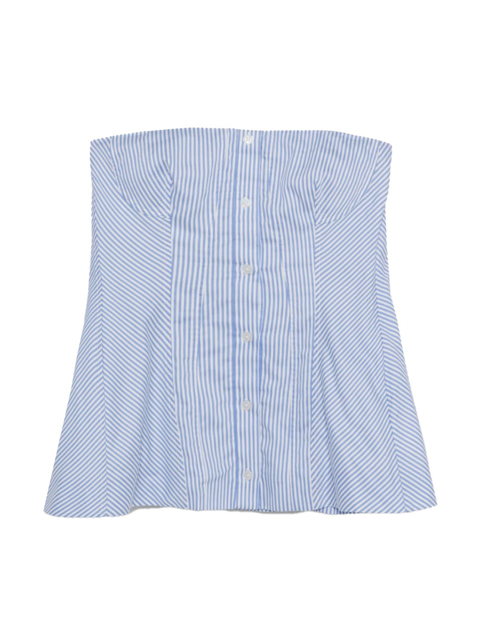 SIMKHAI Vivvy Cotton Top in Blue Stripe Product Shot 