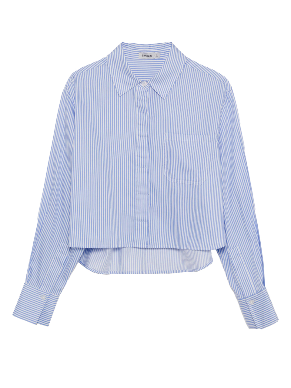 SIMKHAI Renata Cotton Shirt in Blue Product Shot 