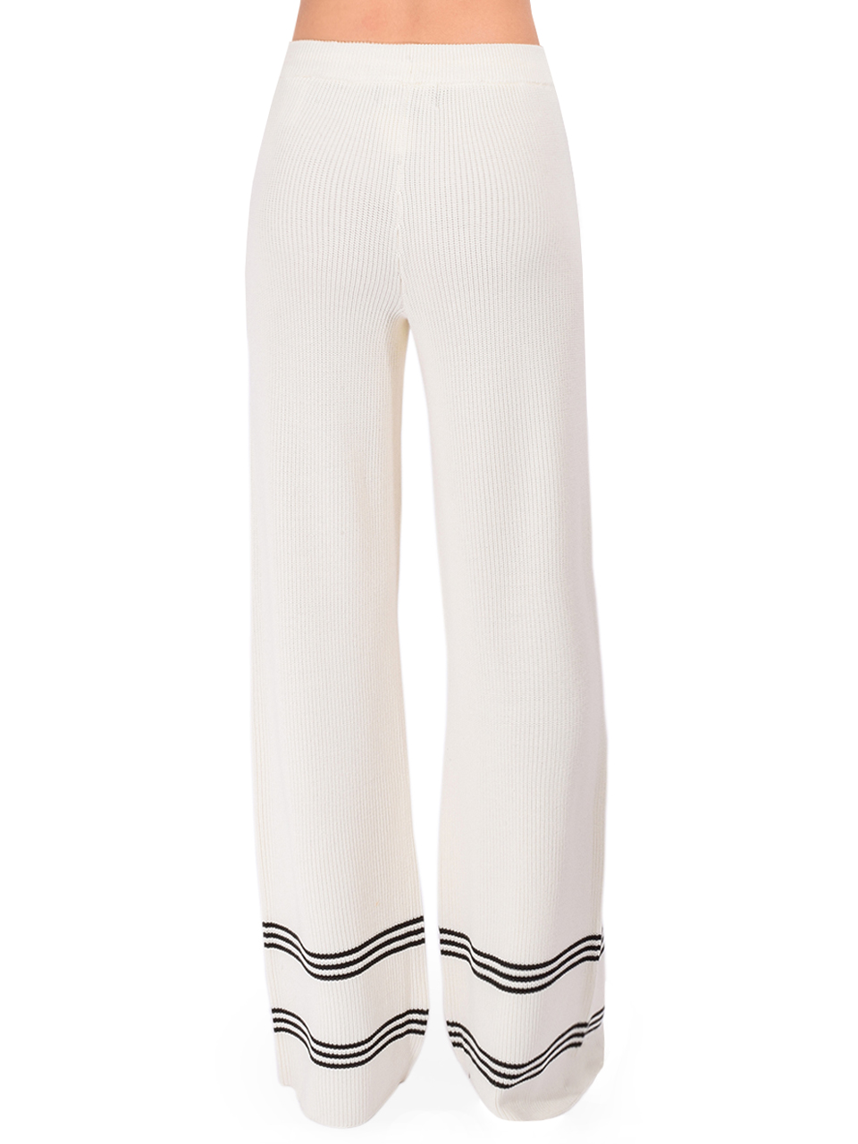 SER.O.YA Poe Knit Pant in Cream and Black Back View 
