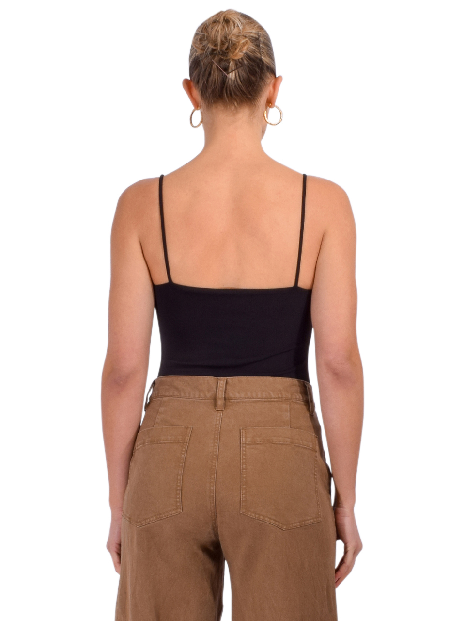 Ottod'Ame Stretch Bodysuit in Black Back View 