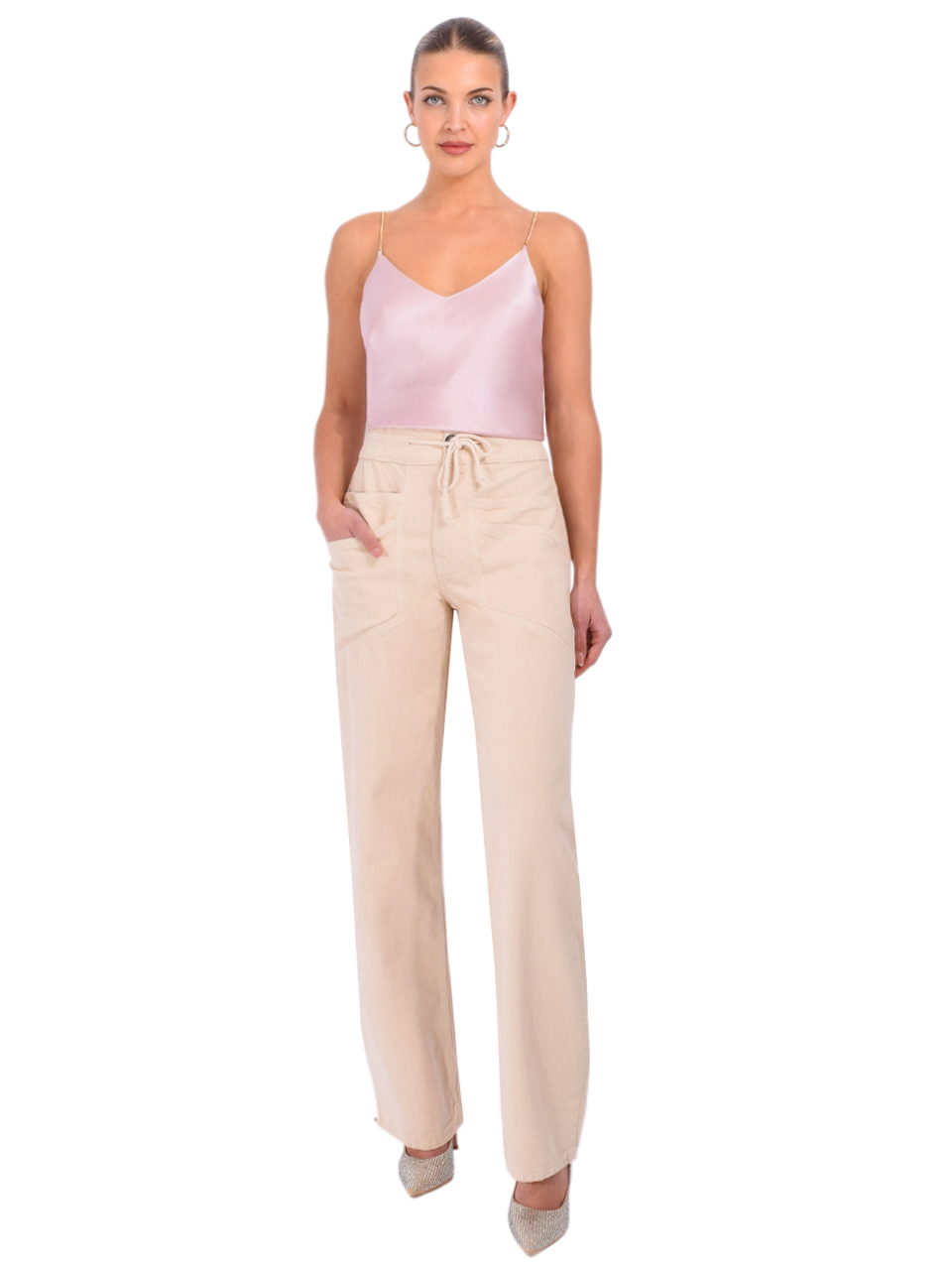 BA&SH Fima Loose Straight-Leg Pants in Ecru