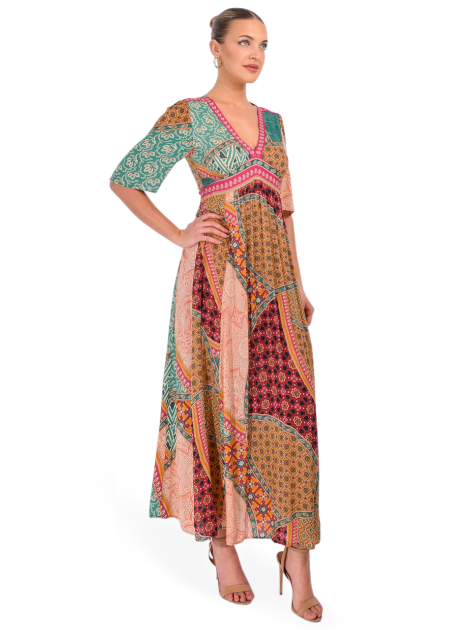 BA&SH Fanta Maxi Dress in Multi Side View 