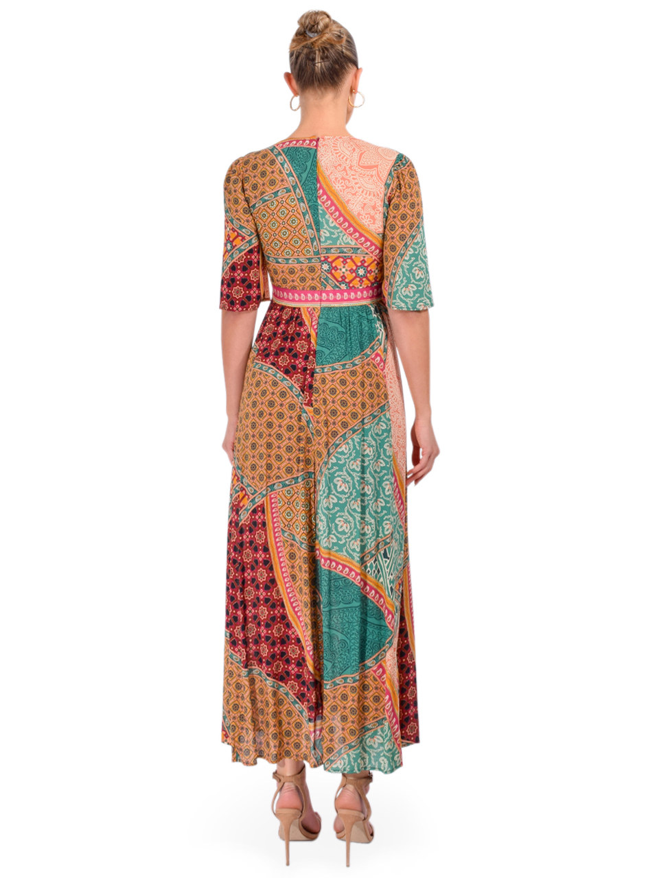 BA&SH Fanta Maxi Dress in Multi Back View 