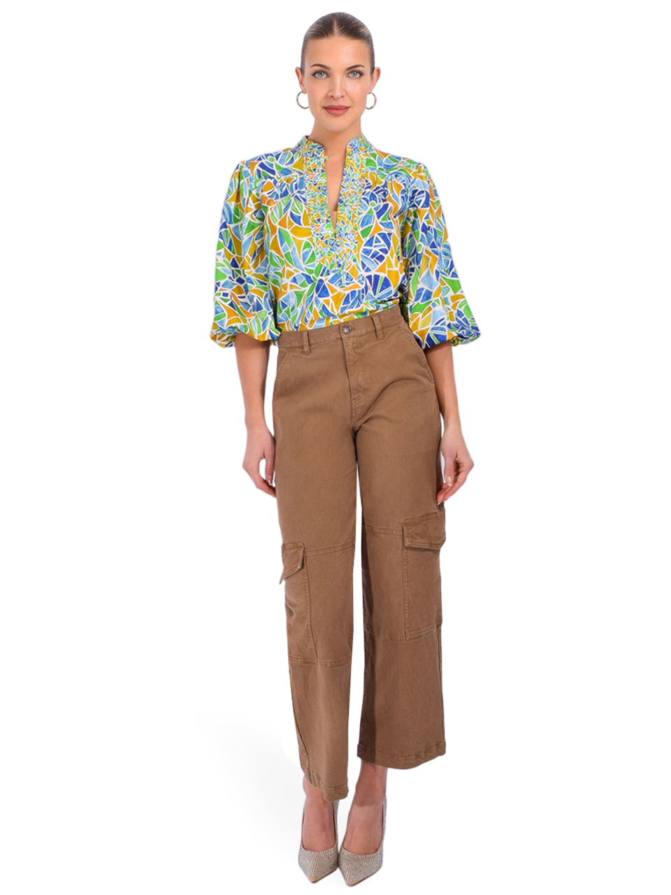Gilner Farrar Bethany Blouse in Ravenna Print Full Outfit 