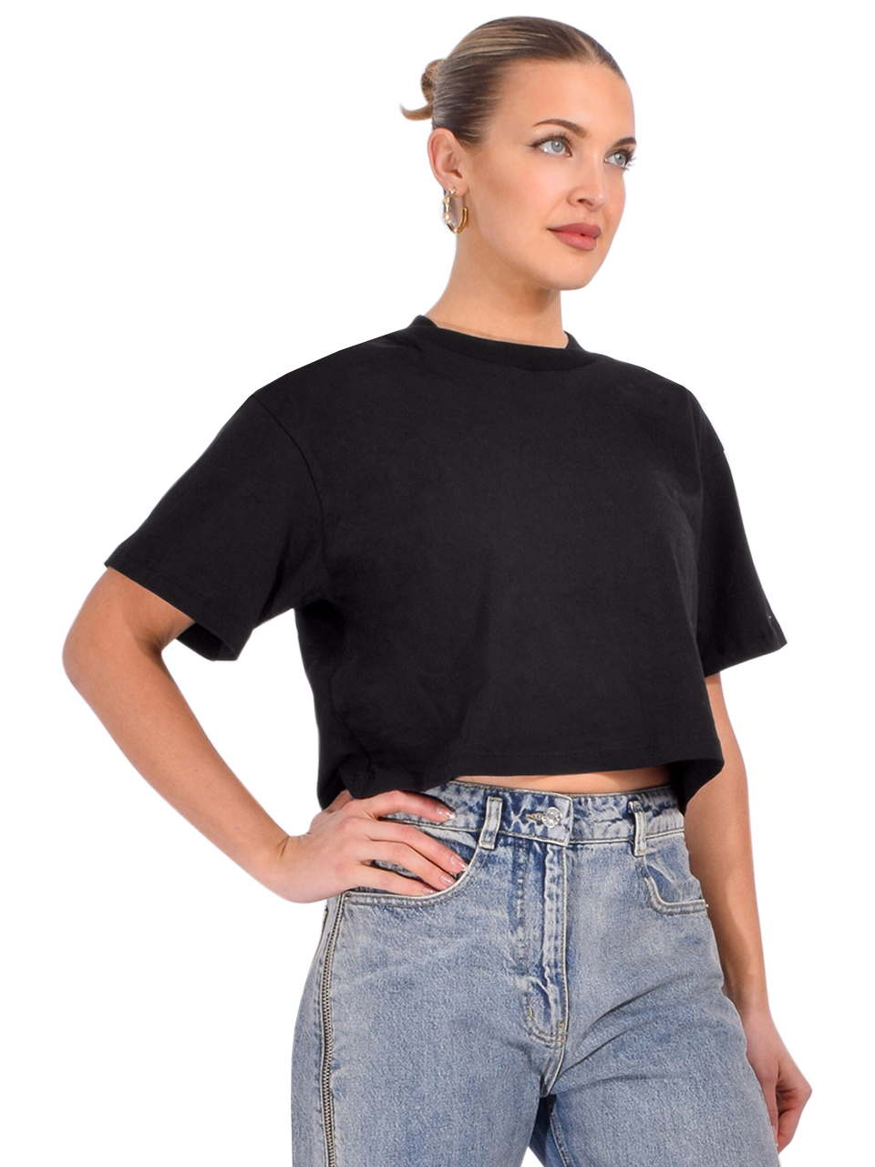 CHRLDR Blair Crop Tee in Black Back View 

