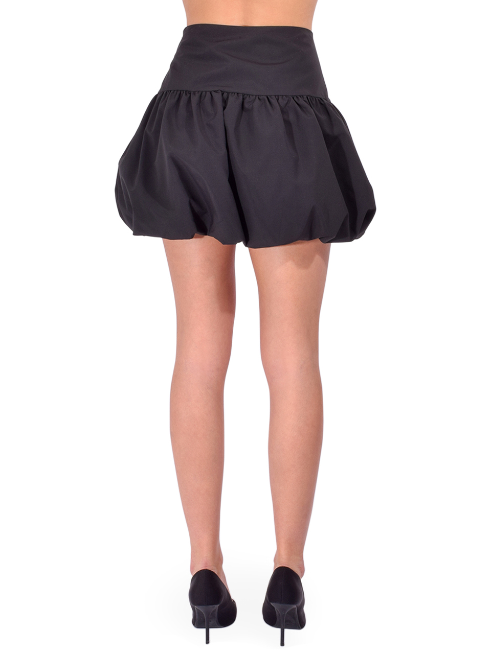 LAMARQUE Marigold Mini Bubble Skirt in Black Back View 