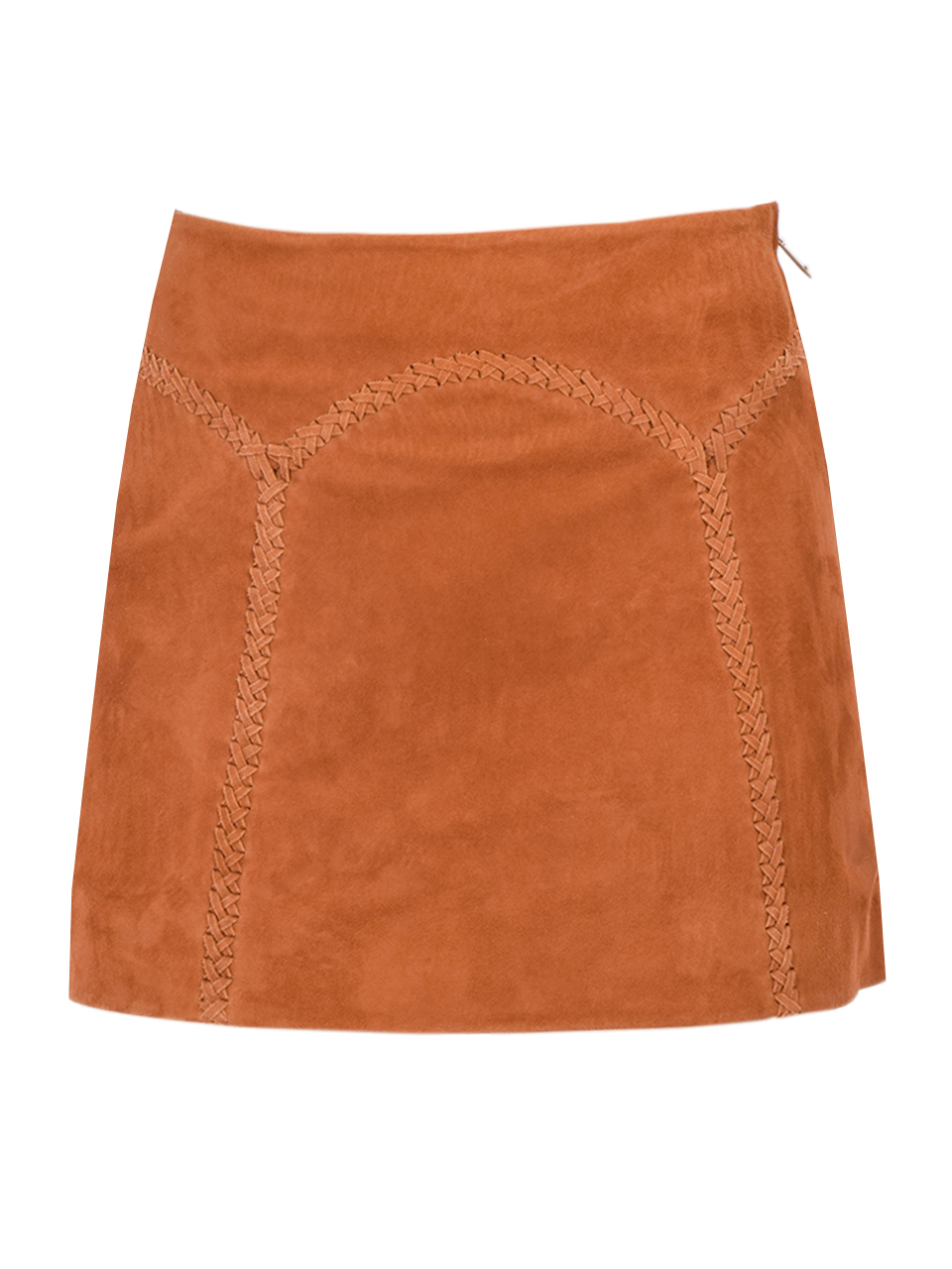  Retrofête Juana Suede Skirt in Cognac Product Shot 