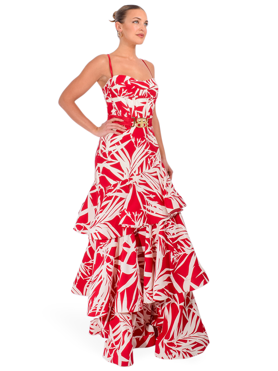 BRONX AND BANCO Sylvie Armonia Maxi Dress in Red Multi Side View