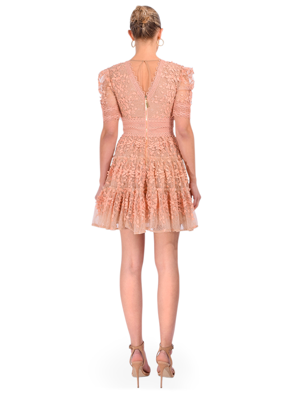 BRONX AND BANCO Megan Mini Dress in Beige Back View
