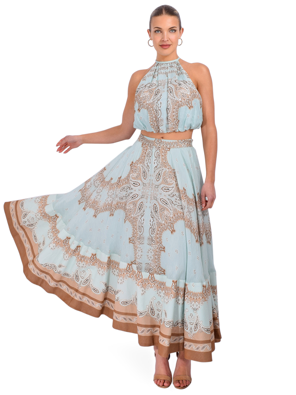 Hemant & Nandita Navi Midi Skirt in Blue Full Outfit 