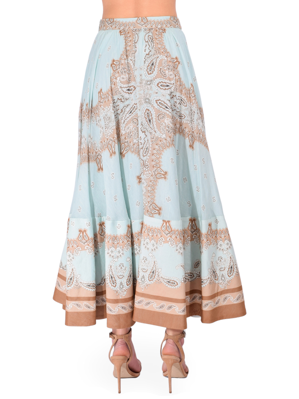 Hemant & Nandita Navi Midi Skirt in Blue Back View 