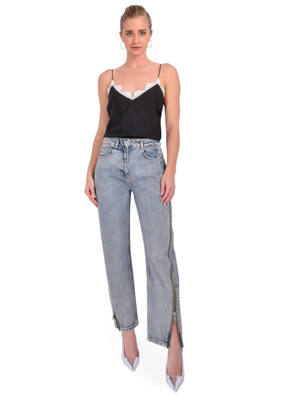 CAMI NYC Nisha Camisole in Black Front View 