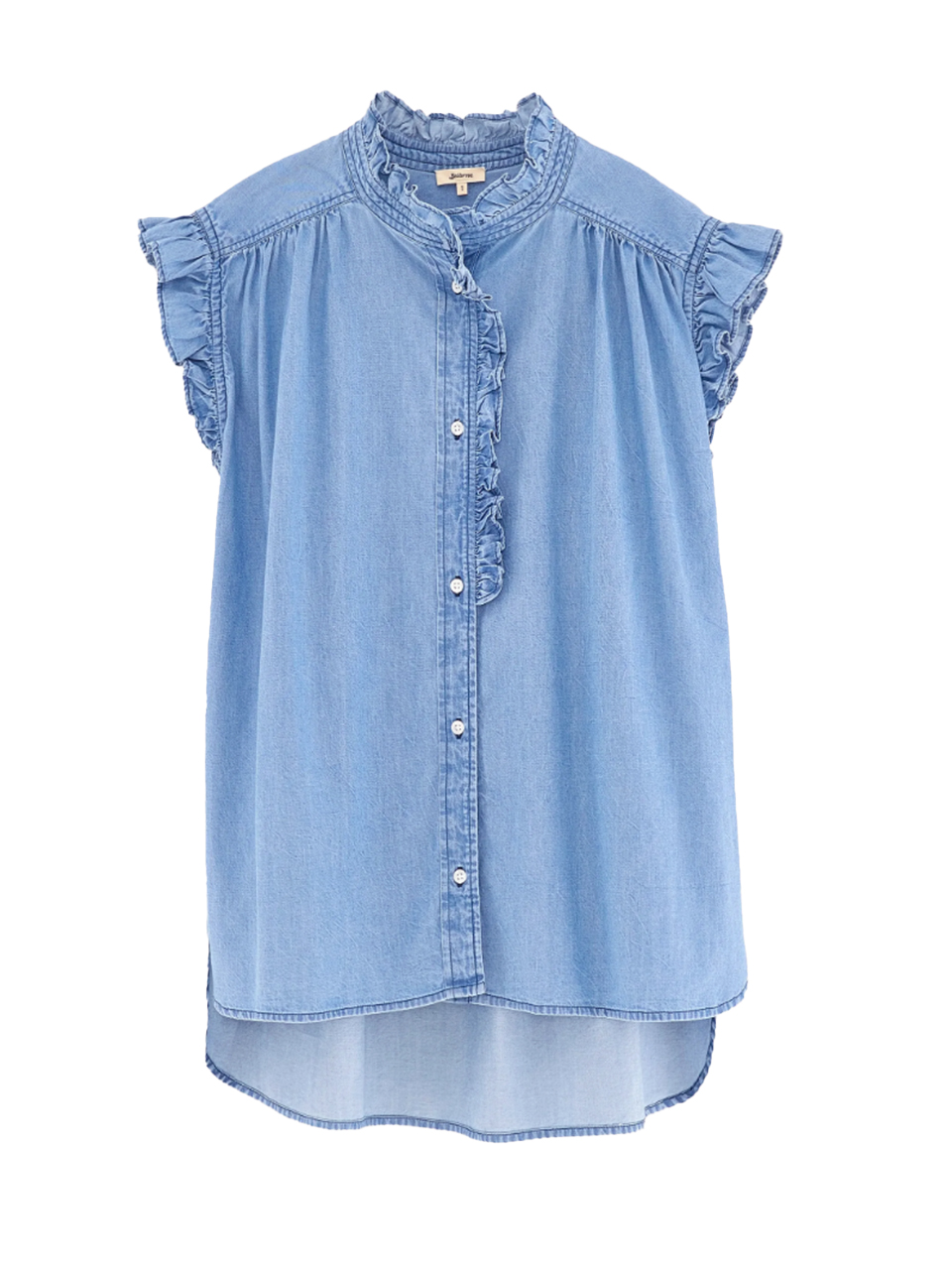 BELLEROSE Coyote Sleeveless Blouse in Blue Product Shot 