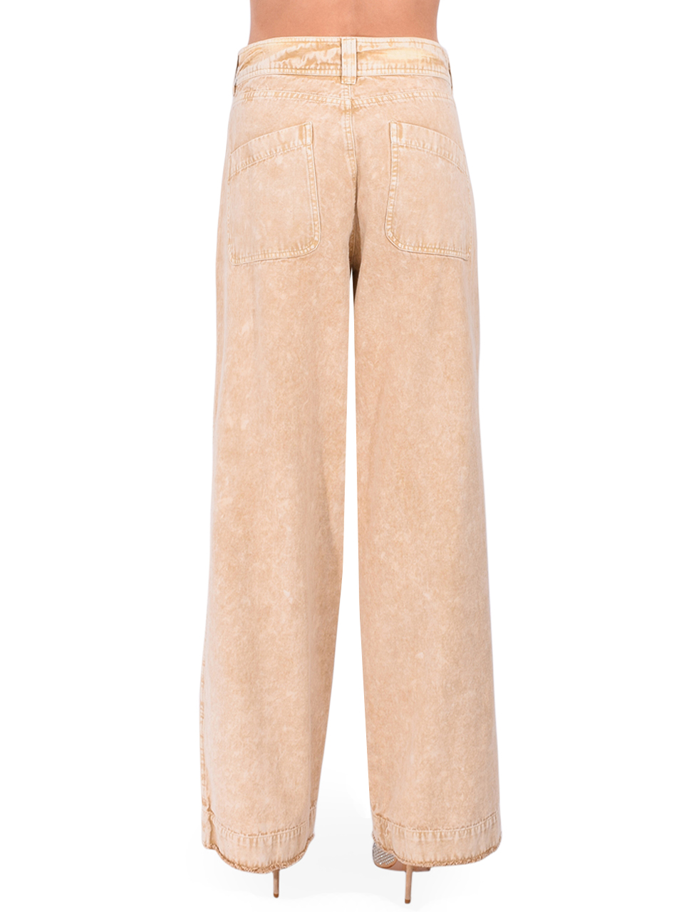 LEON & HARPER Prag Wide-Leg Pant in Beige Back View 