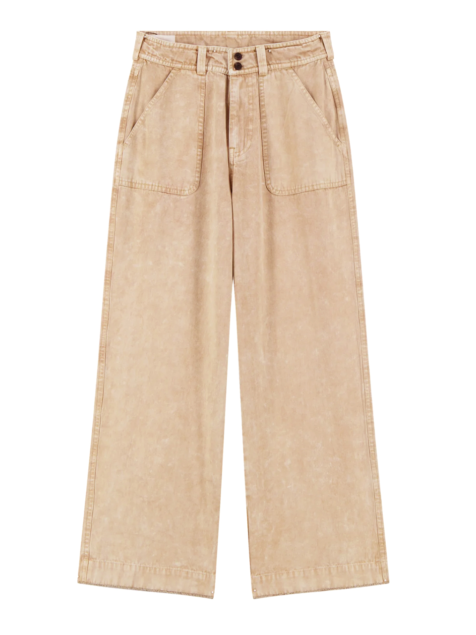 LEON & HARPER Prag Wide-Leg Pant in Beige Product Shot 