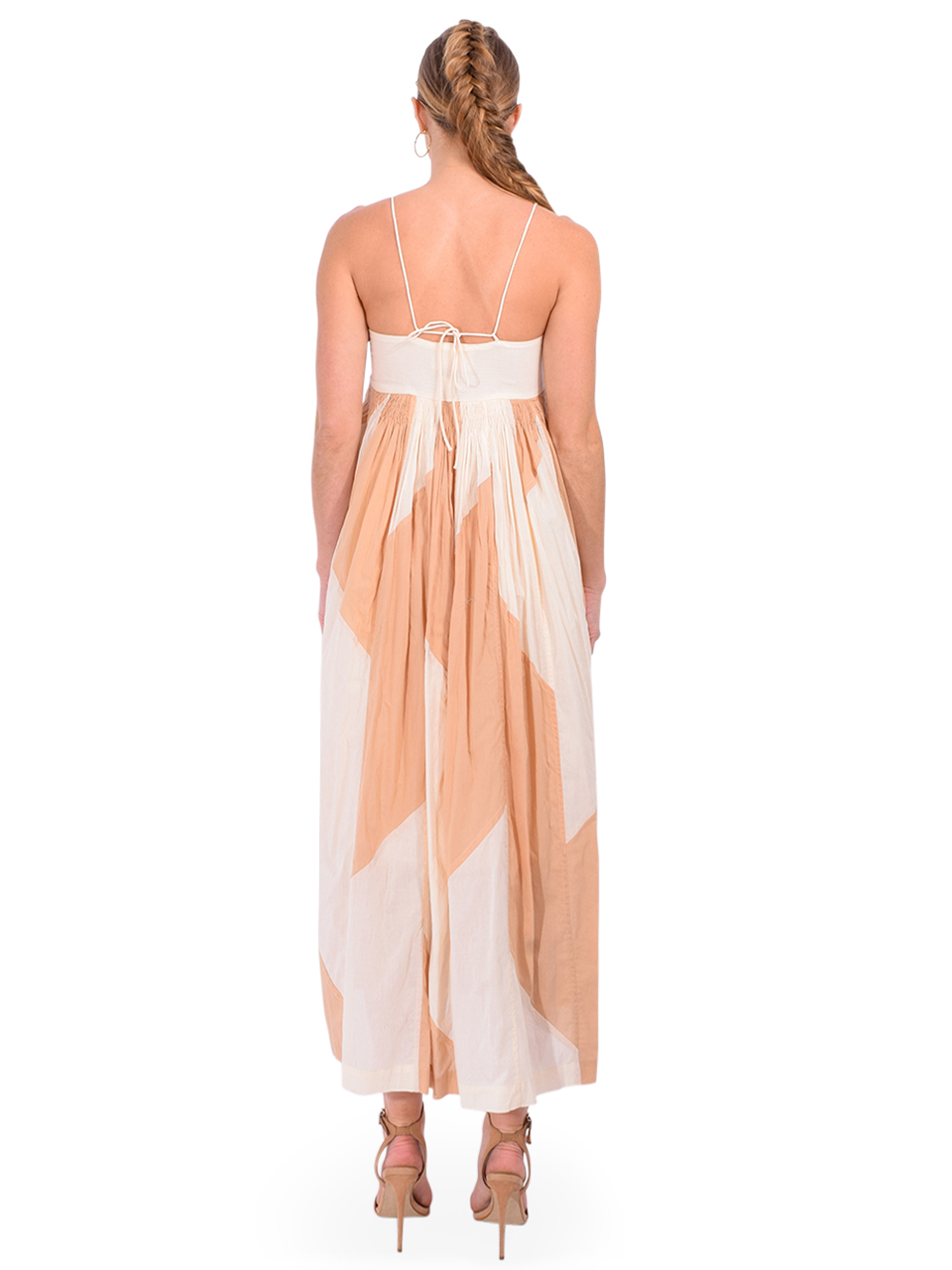 LEON & HARPER Raptor Patch Dress in Nude Back View 
