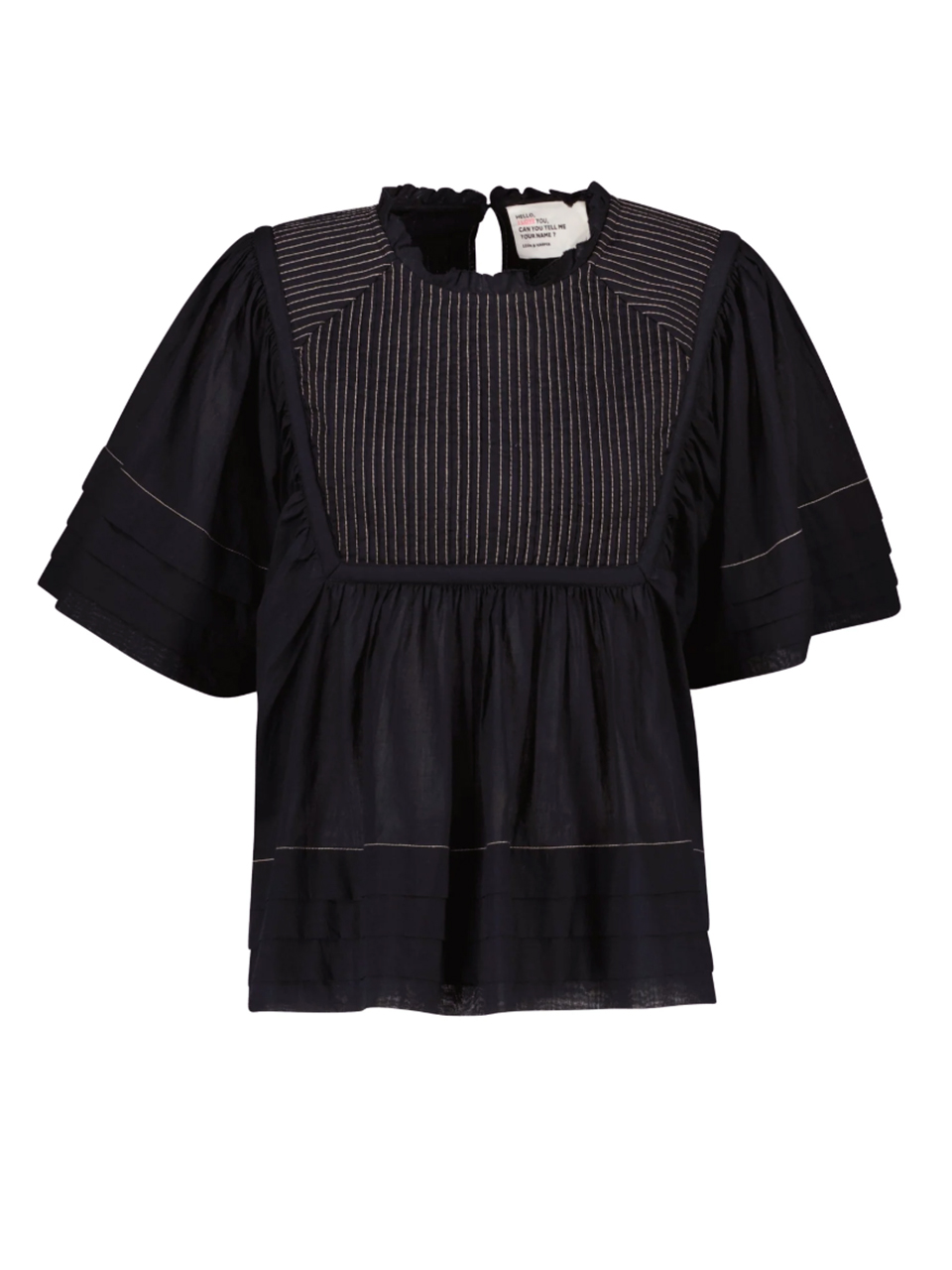LEON & HARPER Clive Pint Blouse in Black Product Shot 