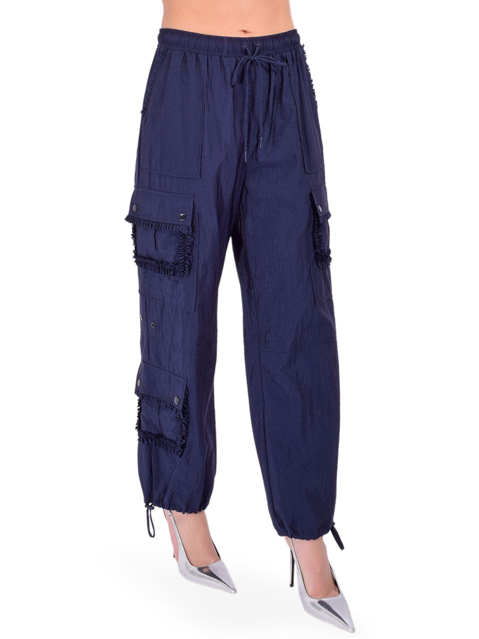 Cinq a Sept Nitsan Parachute Pant in Navy Side View 