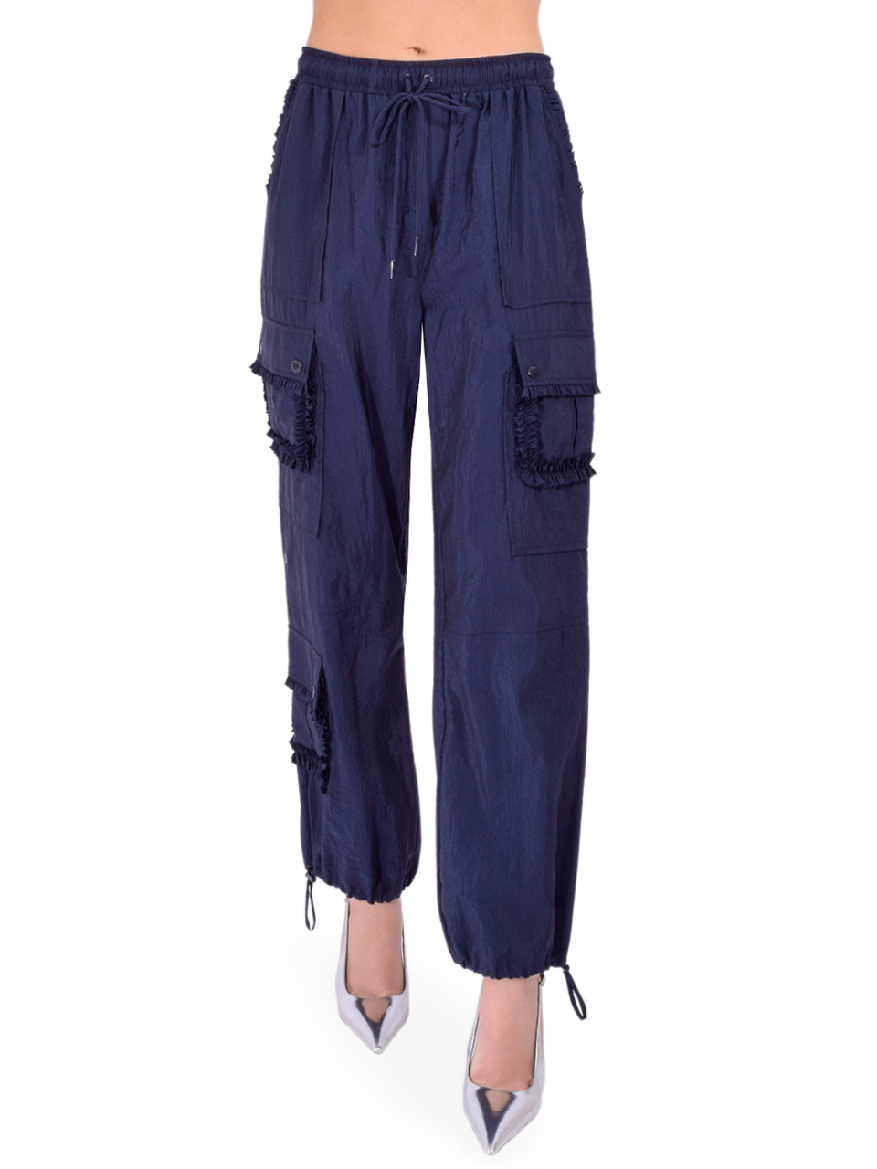 Cinq a Sept Nitsan Parachute Pant in Navy Front View 