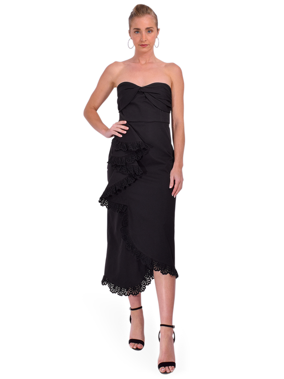 Kika Vargas Tara Dress in Black Front View 2