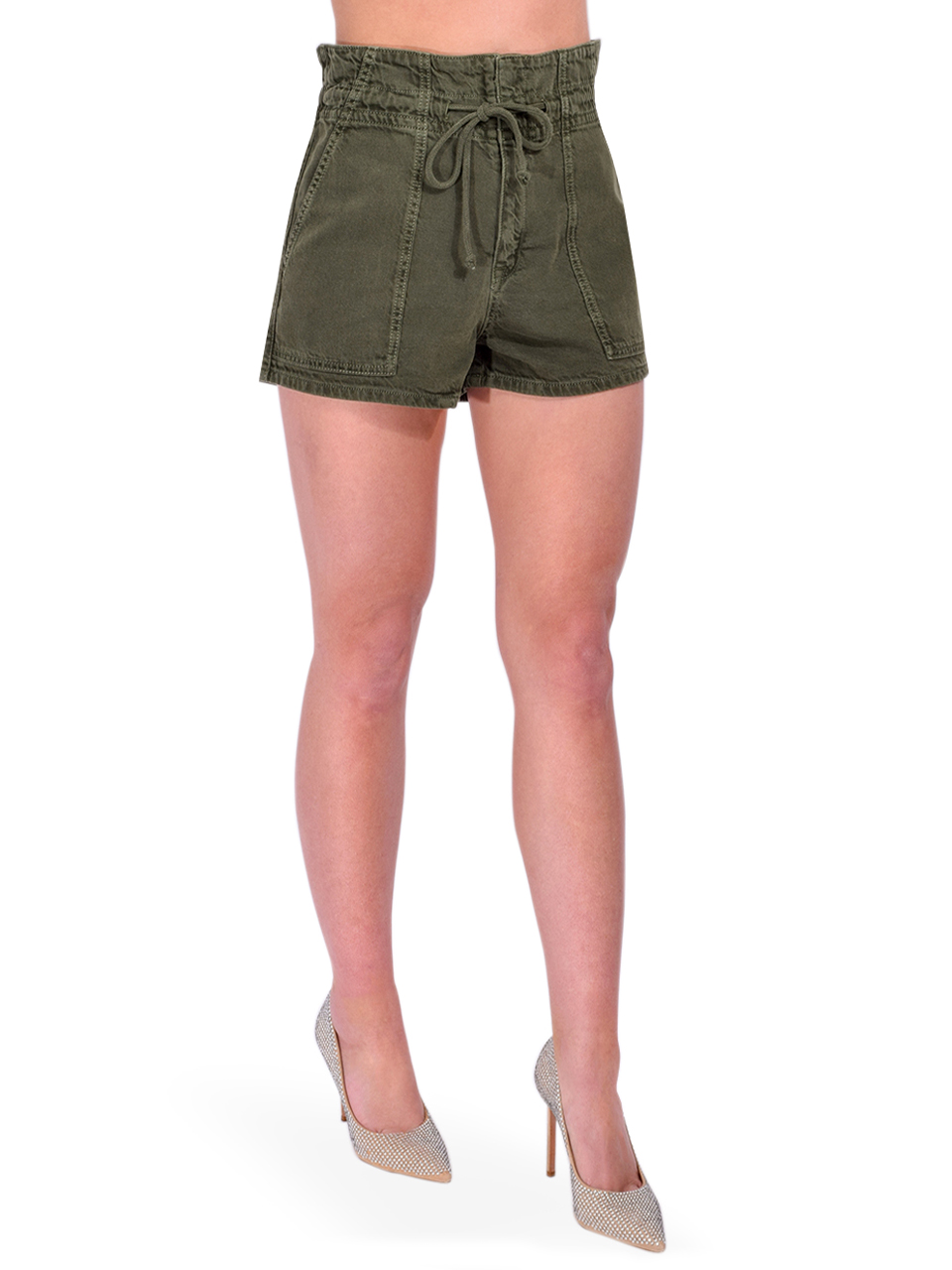 BA&SH Fabo Shorts in Kaki Side View 