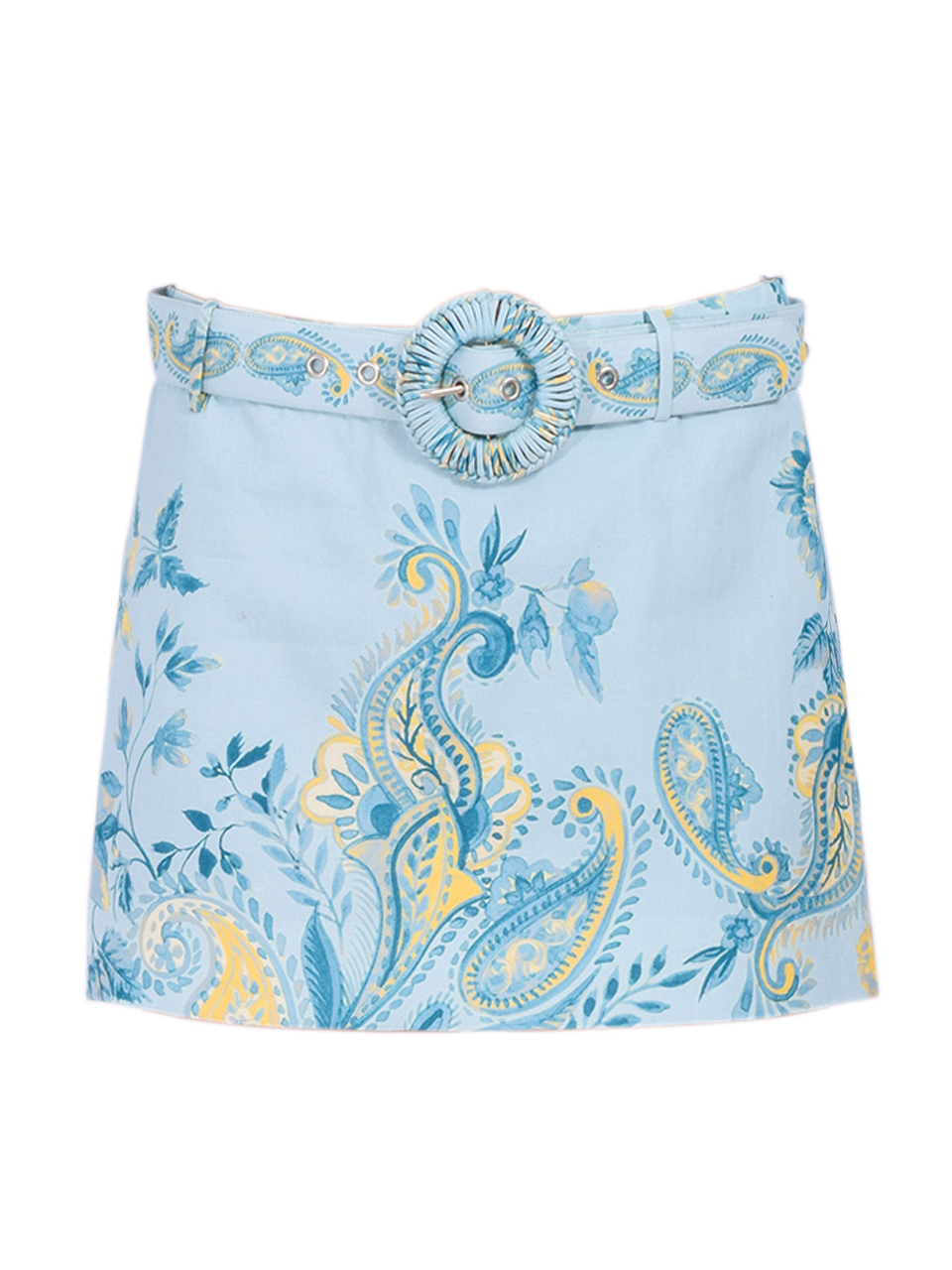 Hemant & Nandita Wani Mini Skirt in Floral Blue Product Shot 

