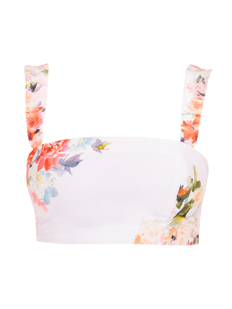 Hemant & Nandita Saba Corset Top in Ivory Floral Product Shot