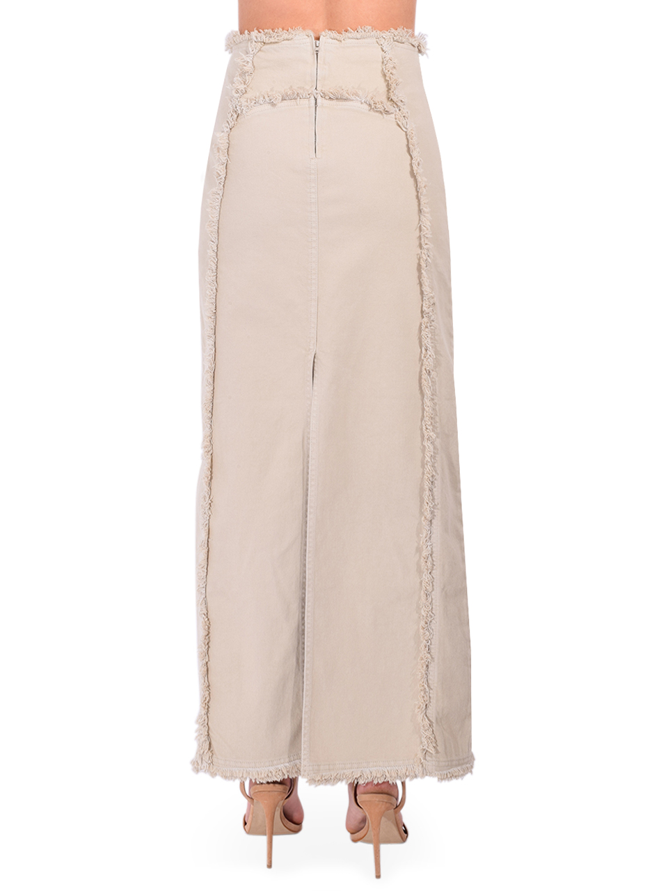 GESTUZ Catia Long Skirt in Beige Back View 