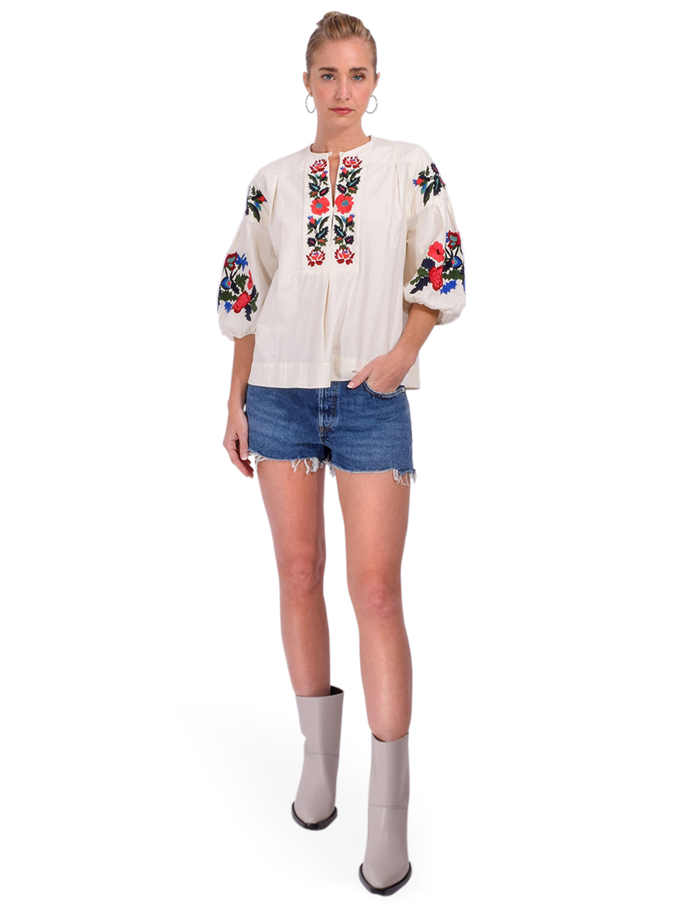 LEON & HARPER Cacia Brd Blouse in Off White Full Outfit 