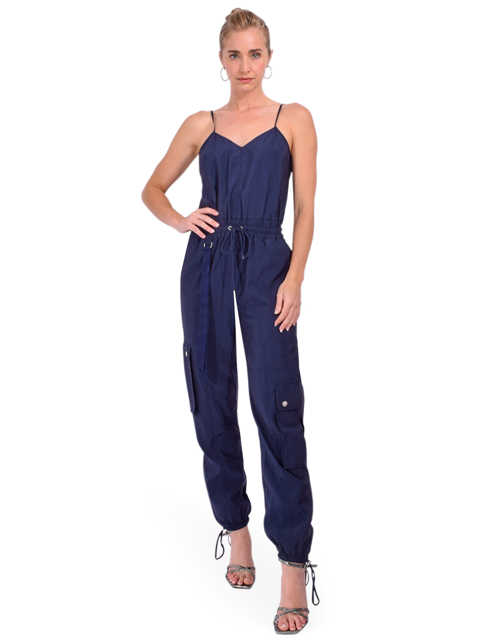 Cinq a Sept Ayla Jumpsuit in Navy Front View 2