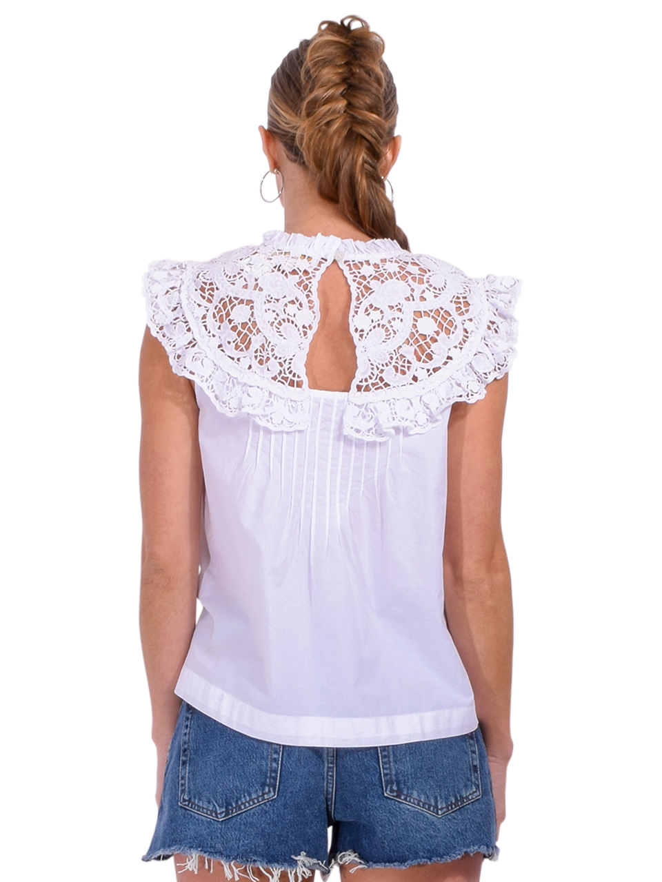 LOVE THE LABEL Alma Top in White Back View 
