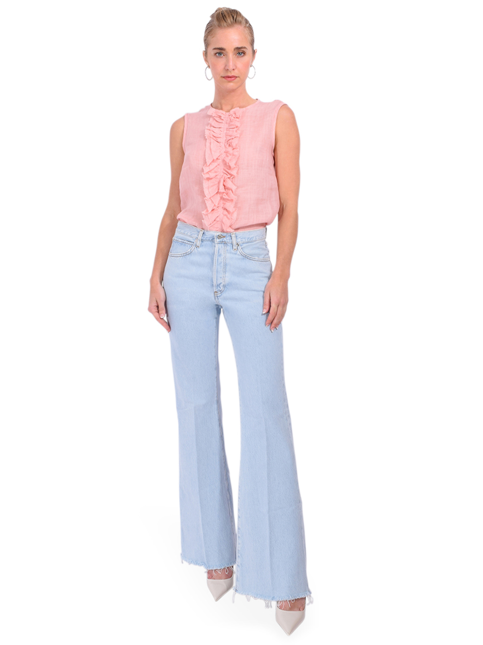 Ottod'Ame Ramie Top in Pink Full Outfit 