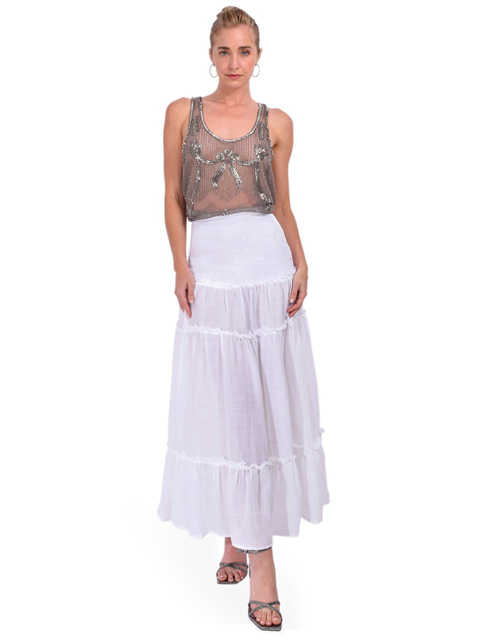 Ottod'Ame Tulle Tank Top with Embroidery Full Outfit 