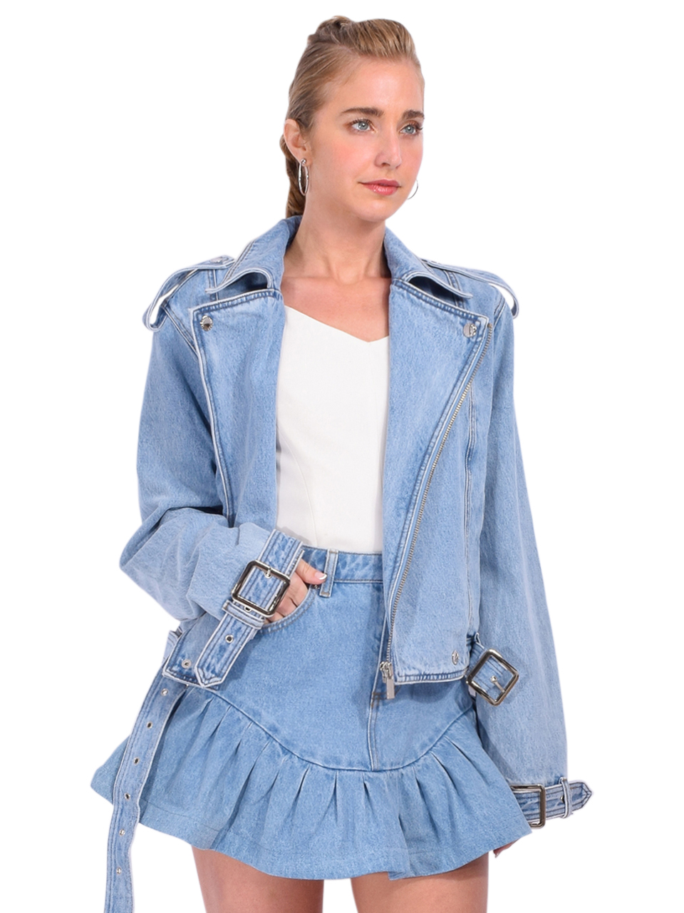 Retrofete Shay Denim Jacket in Bleeker Side View 
