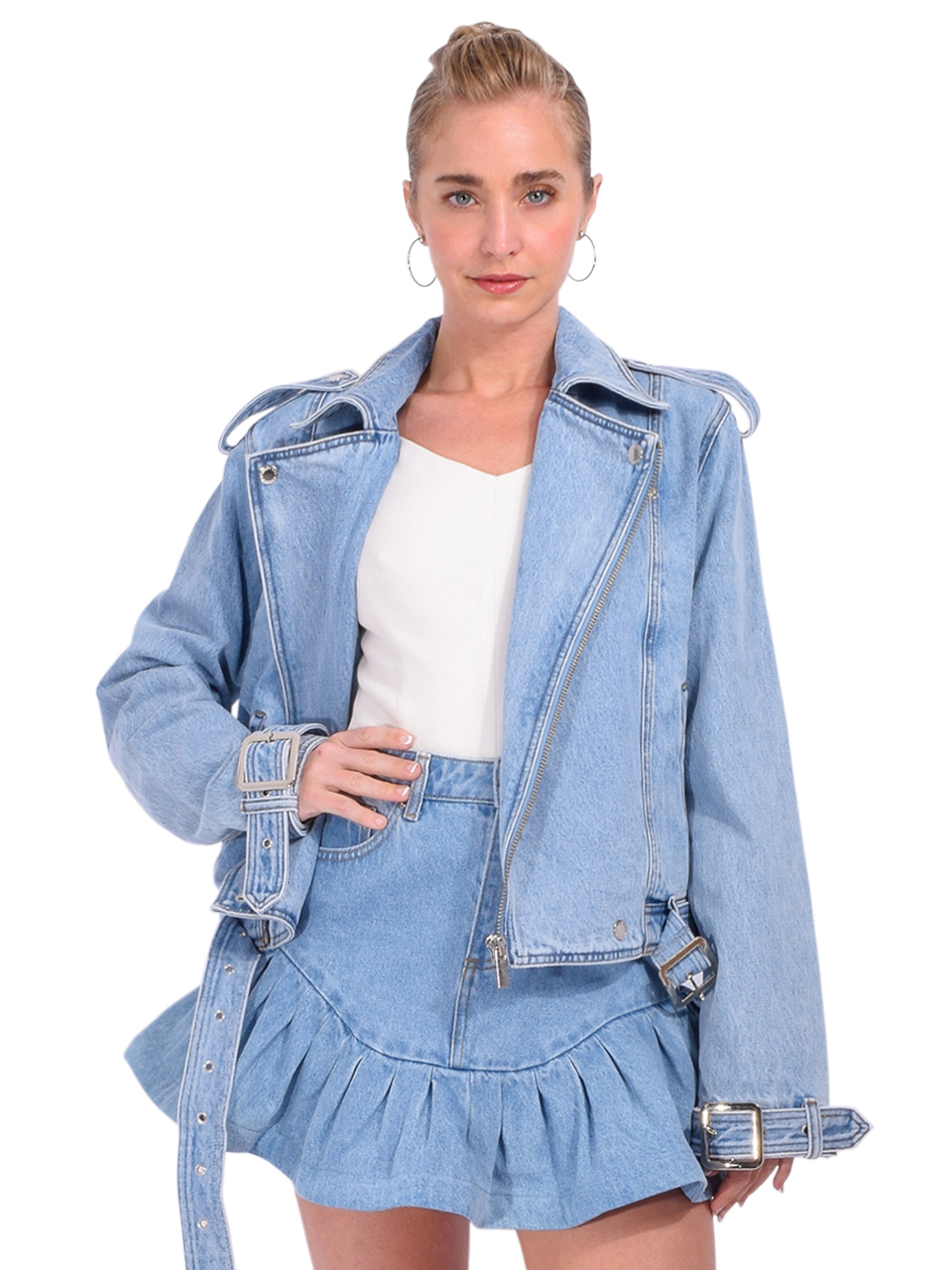 Retrofete Shay Denim Jacket in Bleeker Front View 