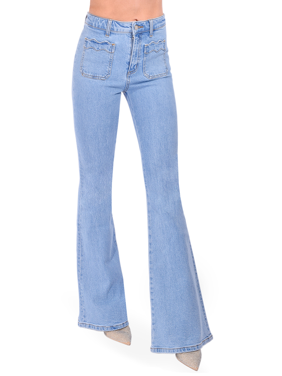 Retrofete Esperanza Denim Pant in Mercer Blue Side View